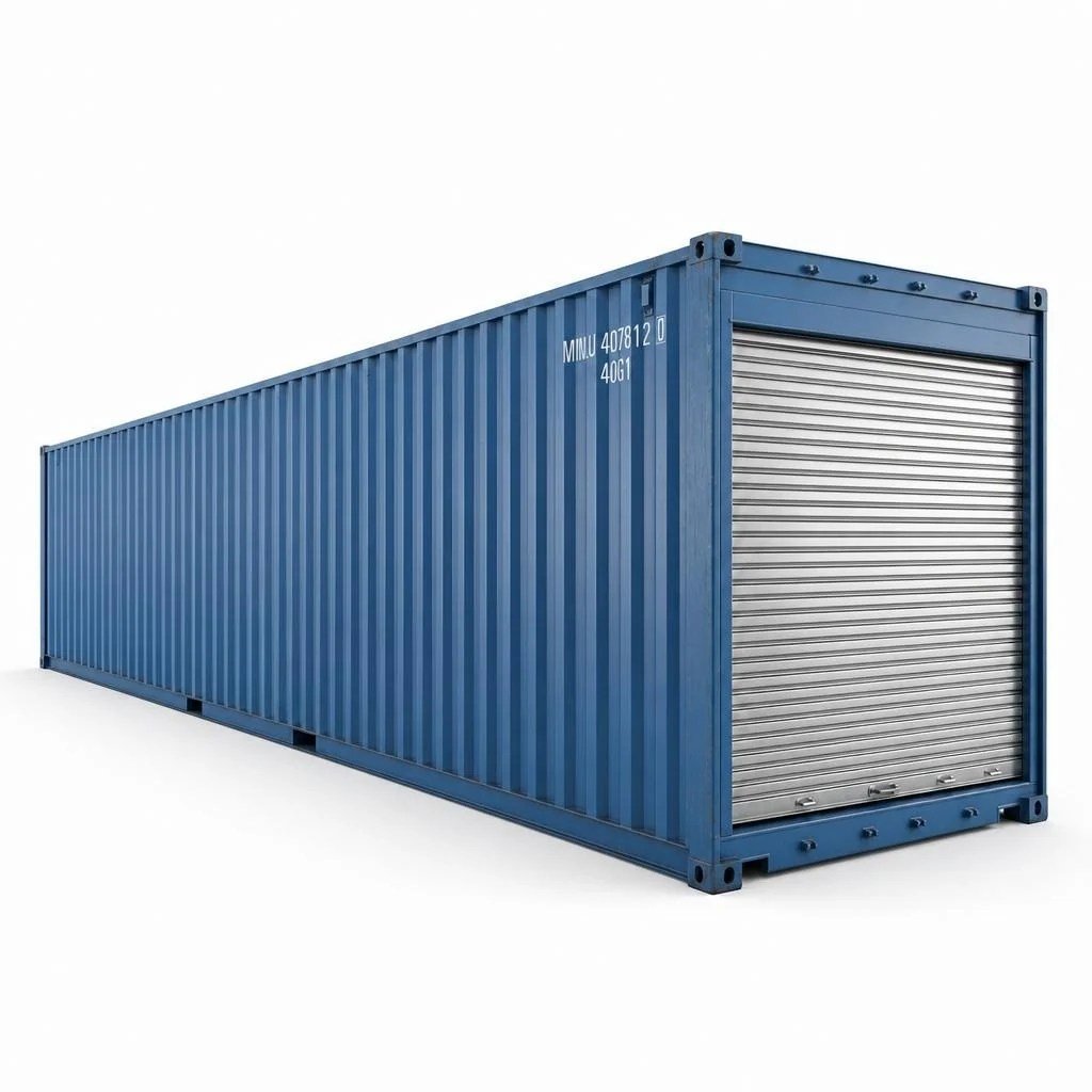 40ft Storage Container with Roll-Up Door – Modified – Blue
