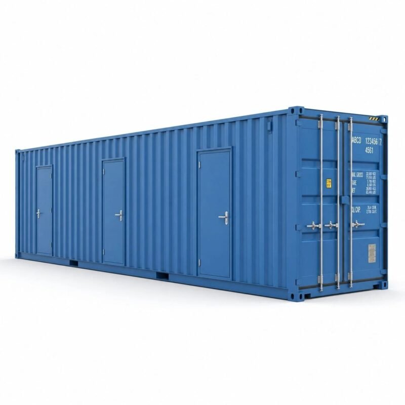 40ft High Cube Multi-Door Container – One-Trip – Blue