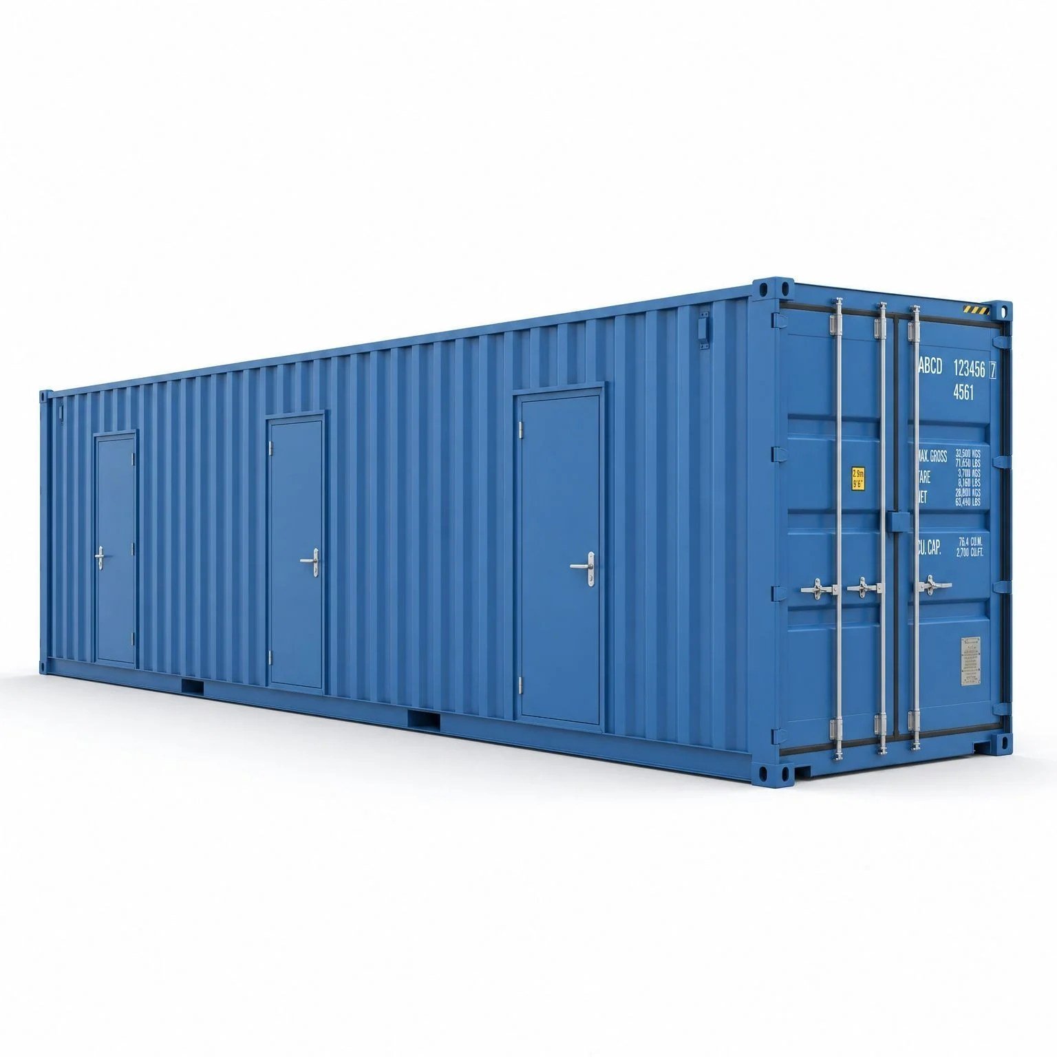 40ft High Cube Multi-Door Container – One-Trip – Blue
