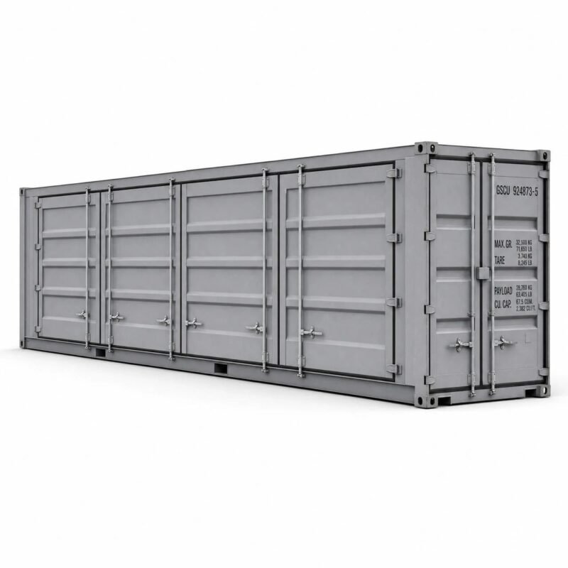 40ft High Cube Multi-Door Container – One-Trip – Gray