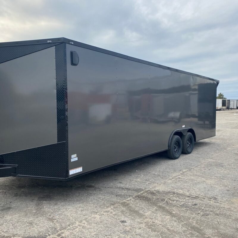 8.5ft x 28ft Enclosed Cargo Trailer | Charcoal Grey | Blackout