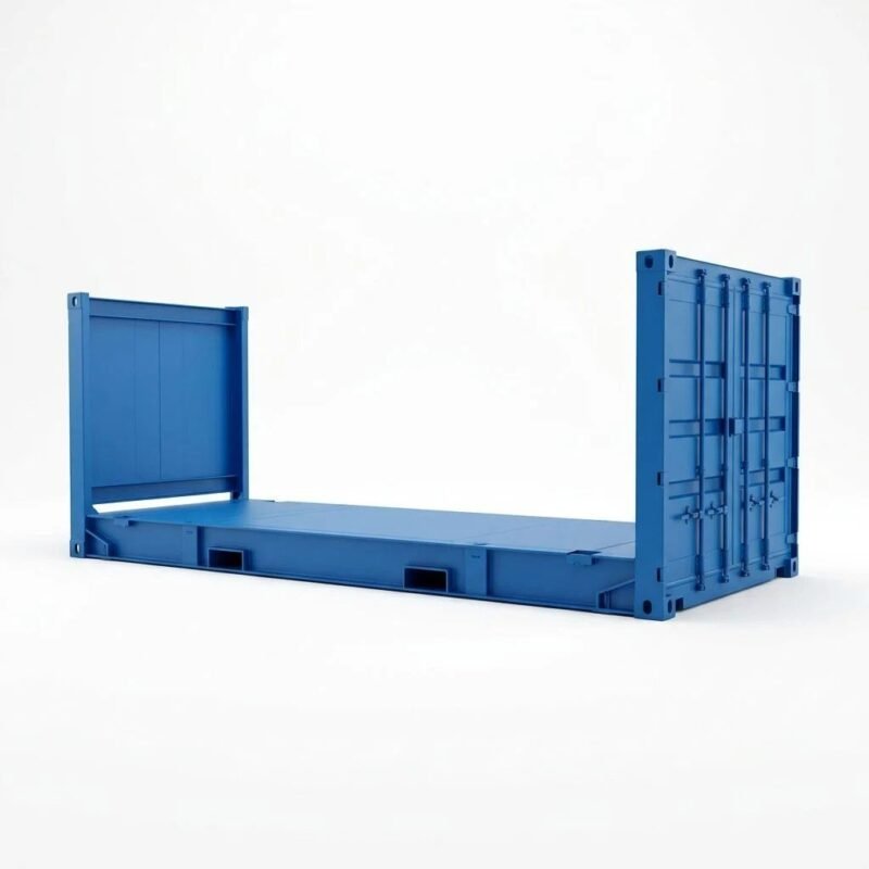 20ft Flat Rack Container – One-Trip – Blue