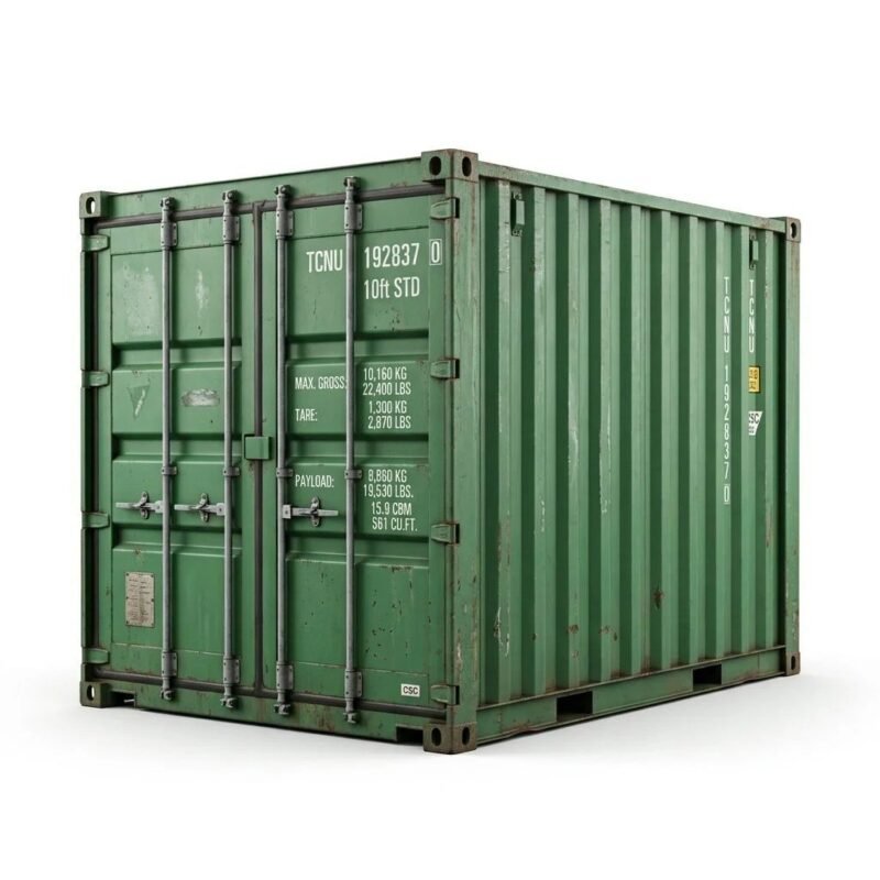 10ft Standard Shipping Container – One-Trip – Green