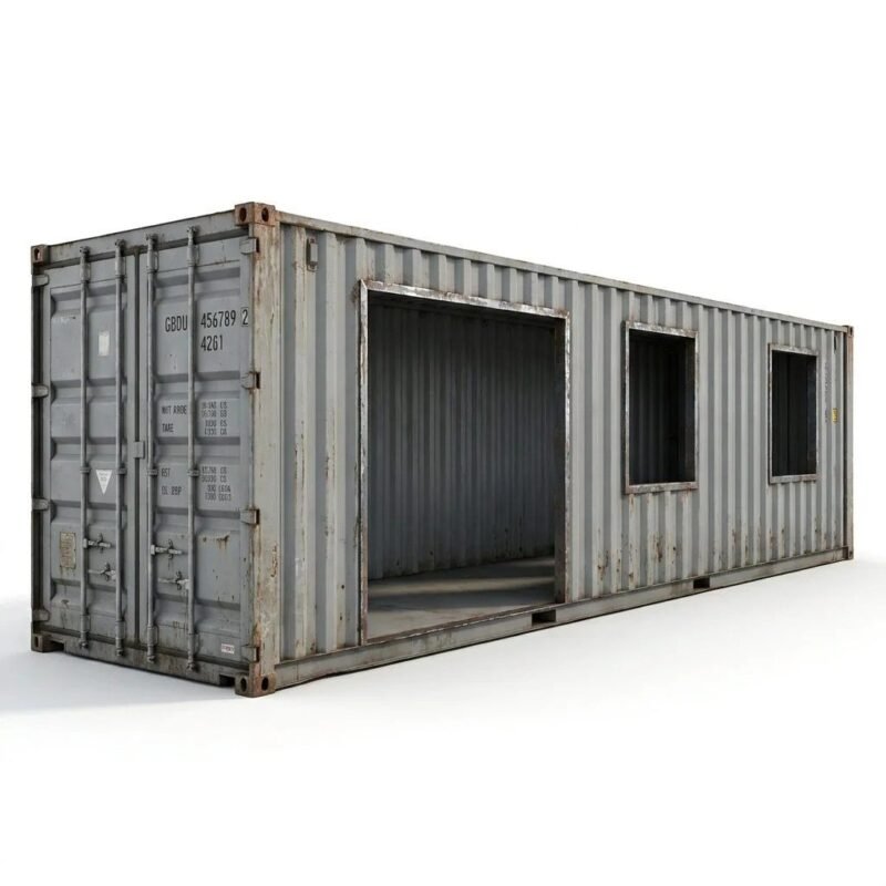 40ft Container Home Shell – Modified Shell – Gray