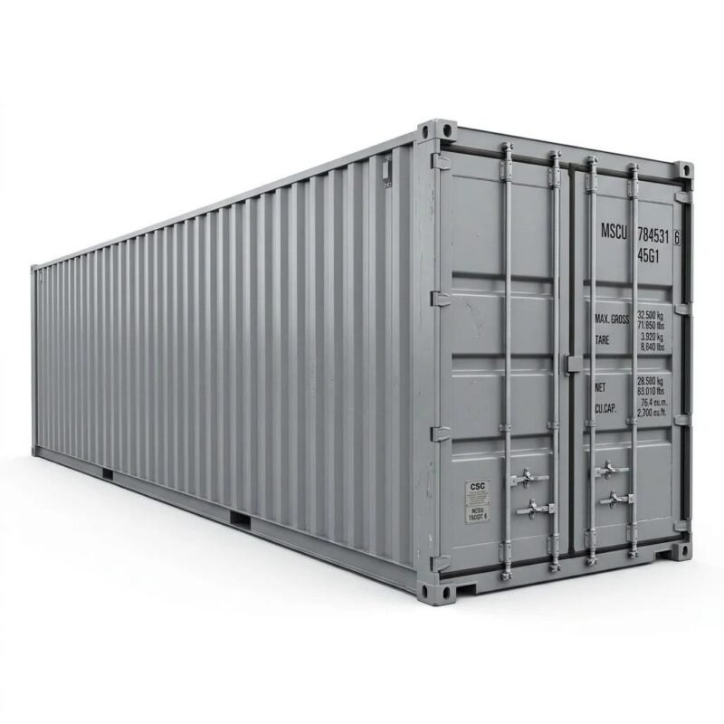 40ft HC 40ft High Cube One-Trip Container – One-Trip – Gray