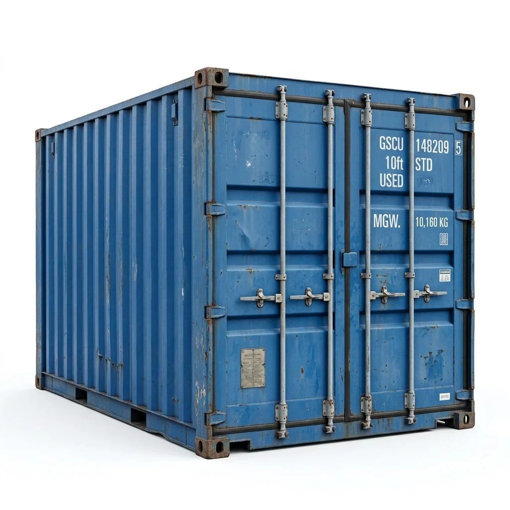 10ft Standard Shipping Container – Used – Blue
