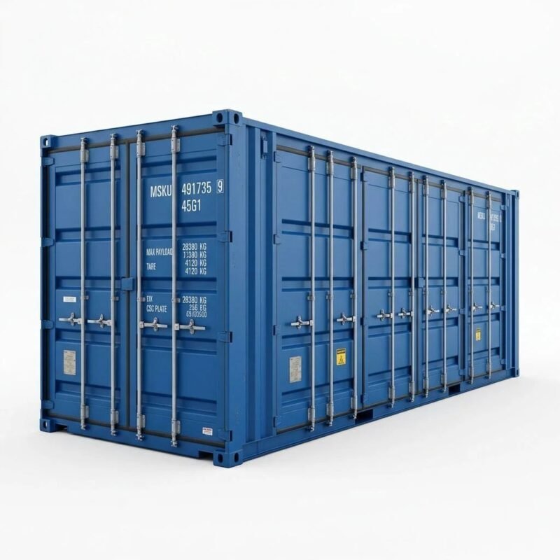 40ft High Cube Open Side Container – One-Trip – Blue