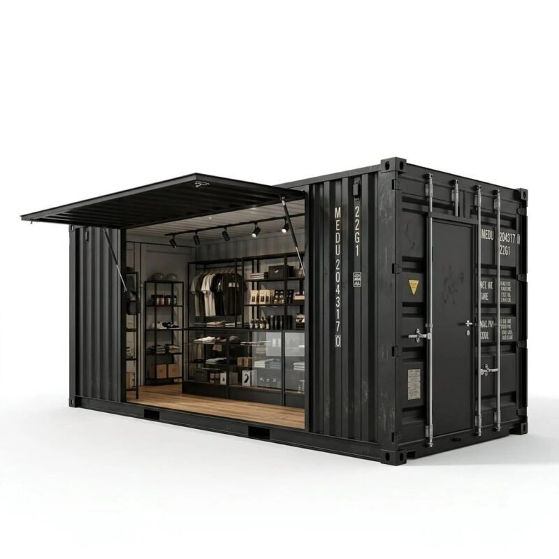 20ft Pop-Up Retail Container – Converted – Black