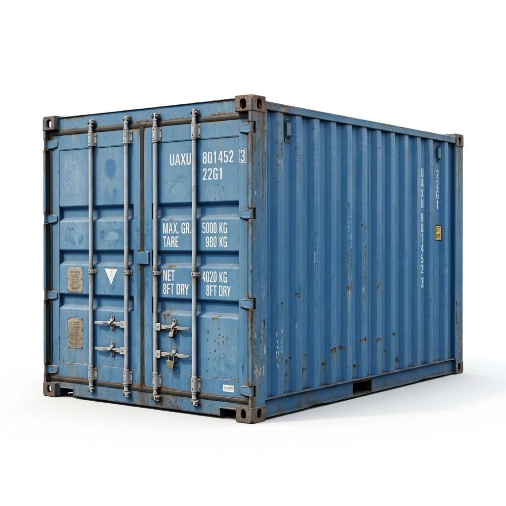 8ft Used Shipping Container – Used WWT – Blue