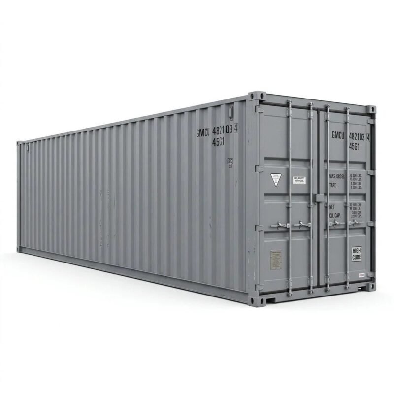 40ft Standard Dry Container – One-Trip – Gray