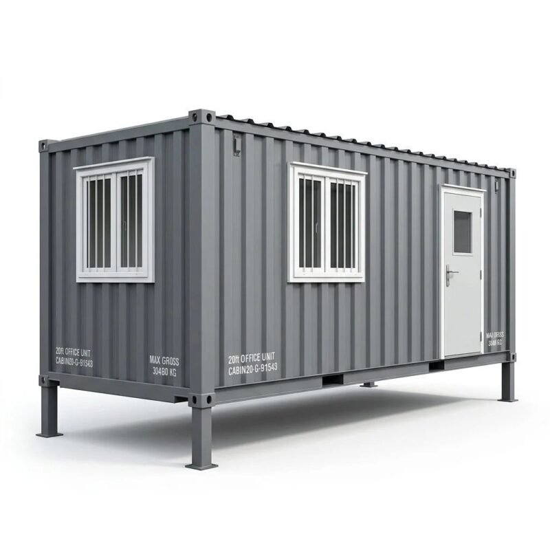 20ft Jackleg Office Cabin – Converted Cabin – Gray
