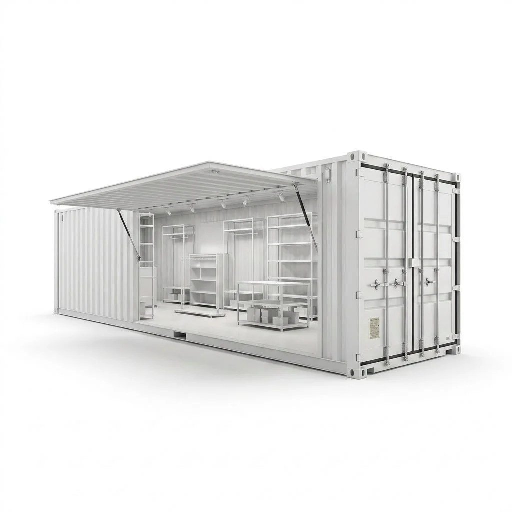 40ft Pop-Up Retail Container – Converted – White