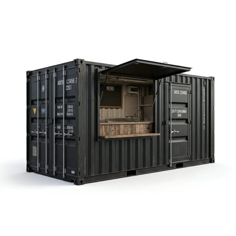 20ft Container Bar Concession Container – Converted – Black