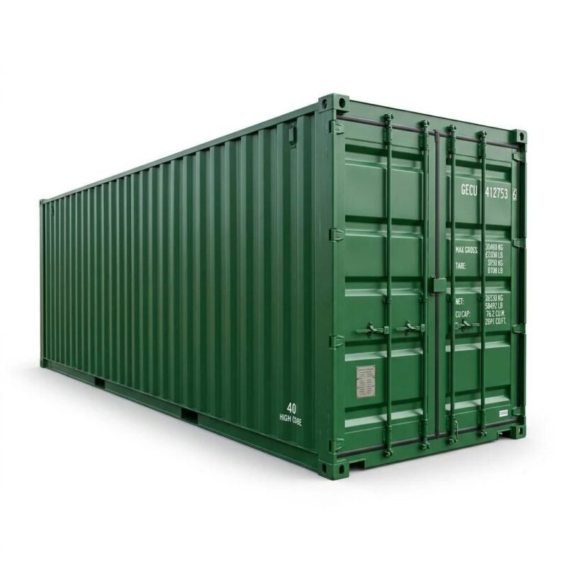 40ft High Cube Container – One-Trip – Green
