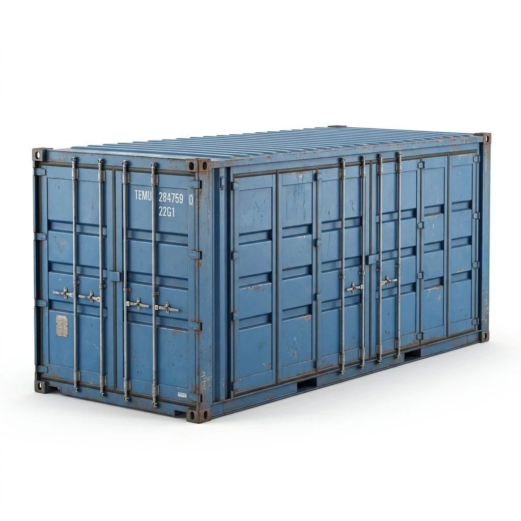 20ft Open Side Full Side Access Container – Used – Blue