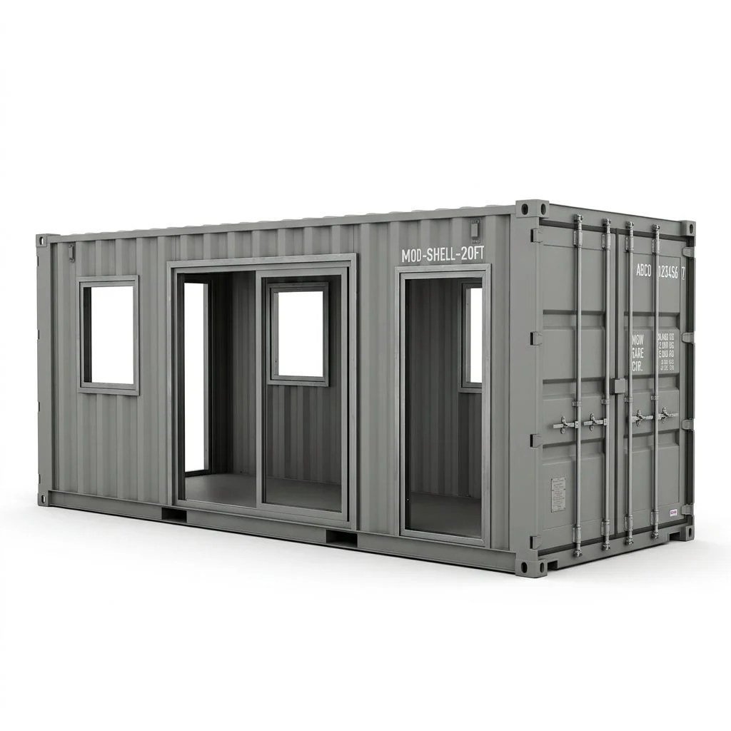 20ft Container Home Shell – Modified Shell – Gray