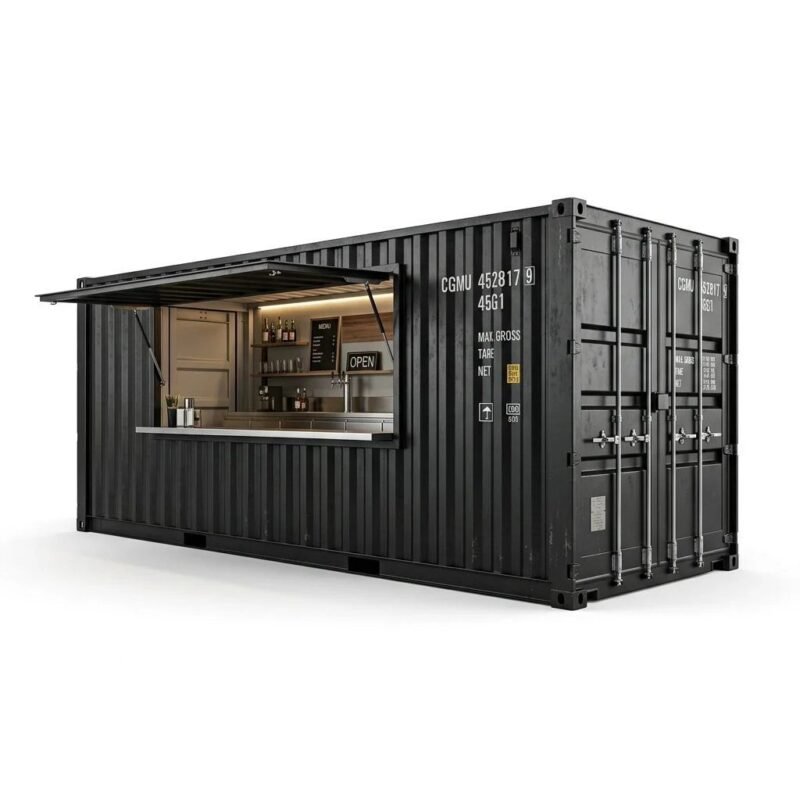 40ft Container Bar Concession Container – Converted – Black