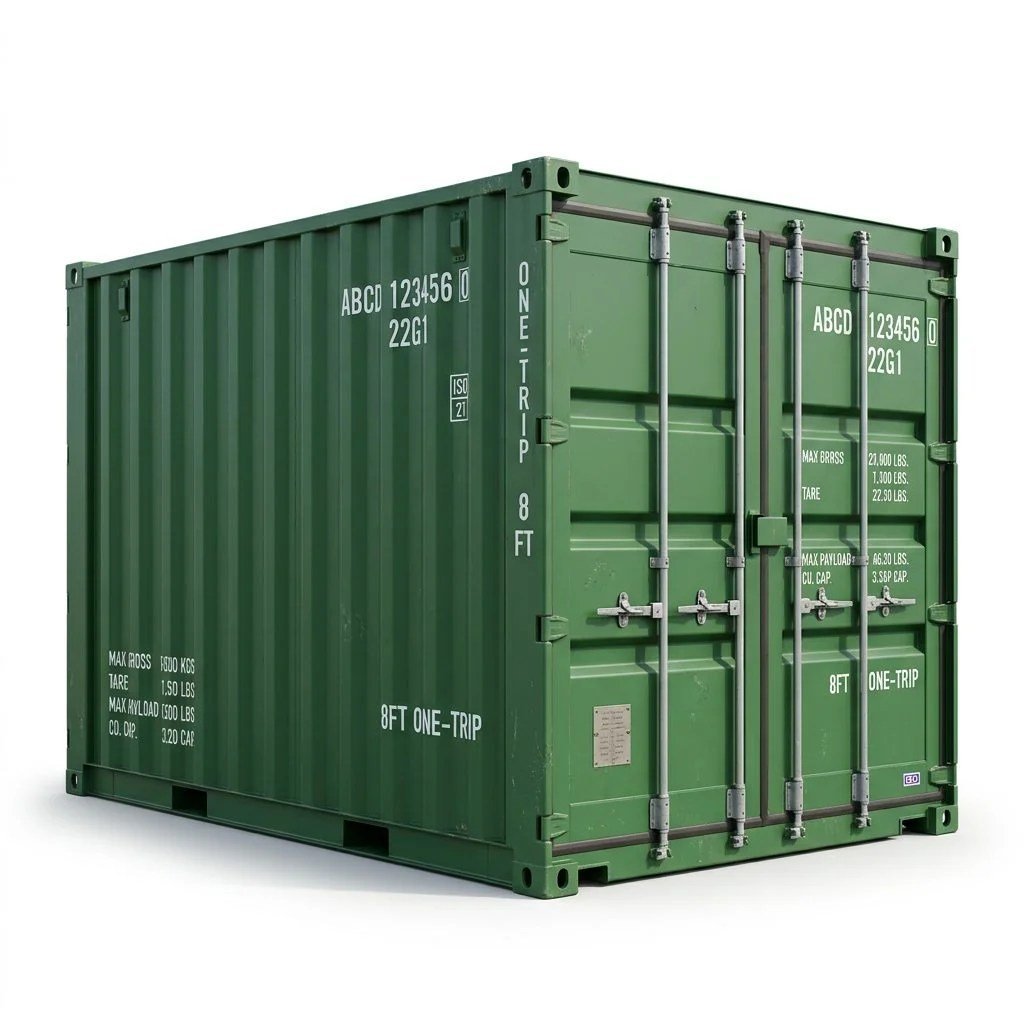 8ft One-Trip Shipping Container – One-Trip – Green